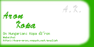 aron kopa business card